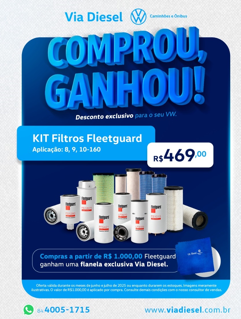 KIT FILTROS 8,9 e 10-160 DELIVERY  R$ 469,00